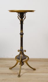 Brass & Patinated Metal Gueridon Stand