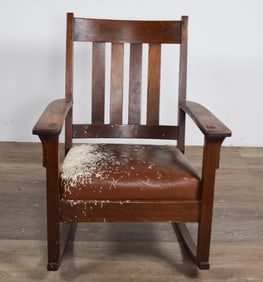 J.M. Young & Sons Mission Oak Rocking Chair