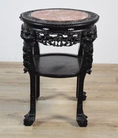 Carved Chinese Marble Top Table