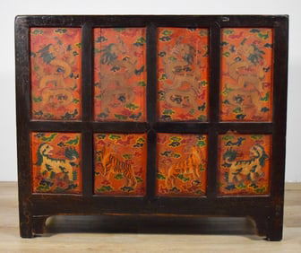 Tibetan Polychrome Painted Chest