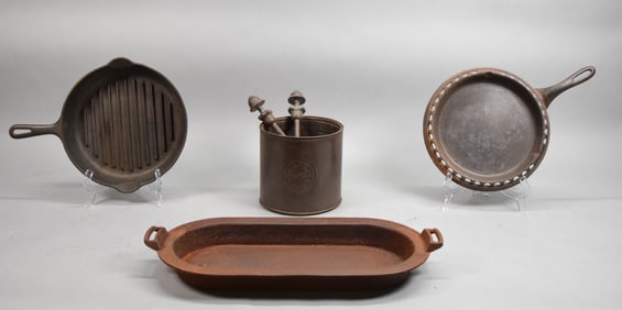 3 Pieces Griswold Cast Iron Odorless, Broiler