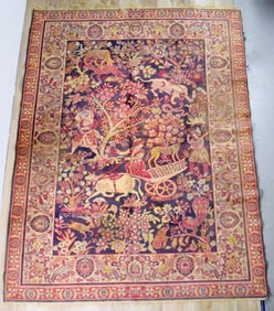 Scenic Persian Hunt Scene Rug