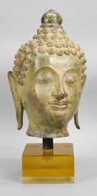 Patinated Bronze Buddha Head