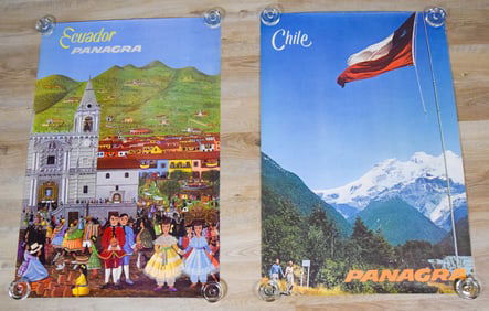 2 Panagra Travel Posters Chile & Ecuador