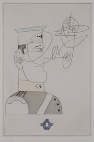 Saul Steinberg Etching Gogol V