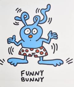 After Keith Haring Offset Lithograph Funny Bunny