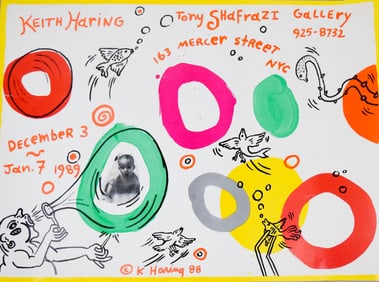 Keith Haring 1988-89 Shafrazi Exhibition Poster