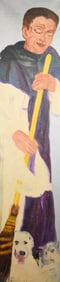 Hunt Slonem Oil on Canvas St. Martin de Porres