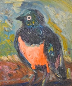 Hunt Slonem Oil on Canvas Robin