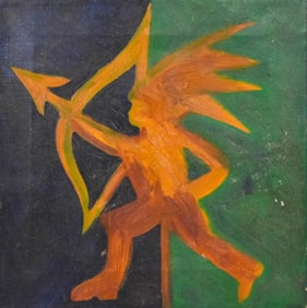 Hunt Slonem Oil on Canvas Sagittarius