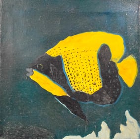 Hunt Slonem Oil on Canvas Fish