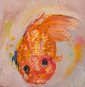Hunt Slonem Oil on Canvas Oranda