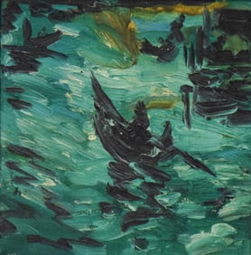 Hunt Slonem Oil on Canvas Venice