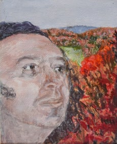 Betty Tompkins Oil on Canvas Portrait of Egizio