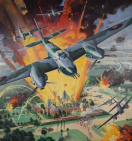 Robert T. McCall Oil on Masonite Mosquito Squadron