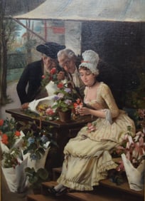 L.A. Marsano Oil on Canvas Flower Shop