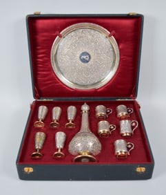 12 Piece Silver Vodka / Liquor Set