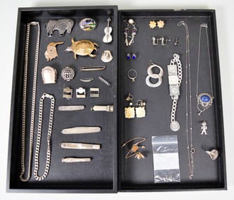 Lot Sterling & Other Silver Jewelry, Accessories