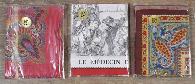 3 French Reproduction Scarves