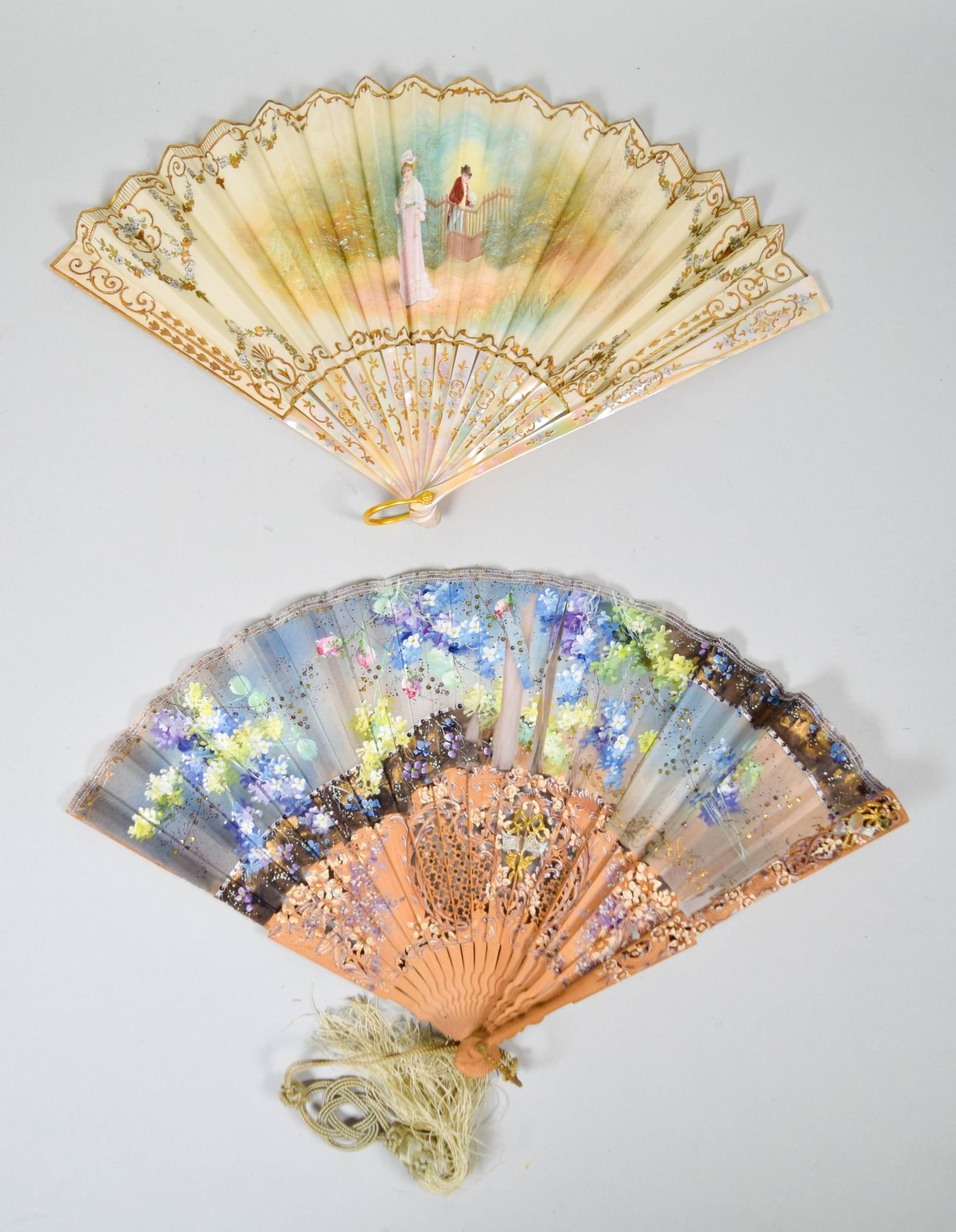 2 Hand Painted French Fans (1 of 20)