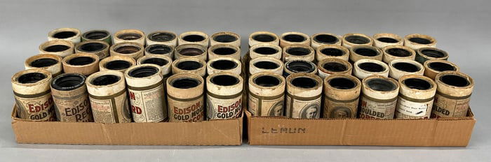 48 Phonograph Cylinders Edison, Oxford, Columbia