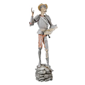 After Paul Emile Machault White Metal Don Quixote