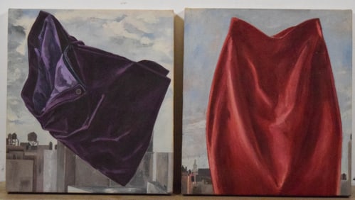 2 Fulvia Zambon Oils on Canvas Flower Cityscapes