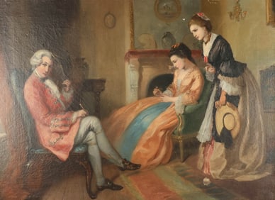 Charles C. Taylor Oil on Canvas The Suitor