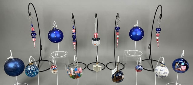 16 Patriotic Ornaments Most No Tags - Radko Delft
