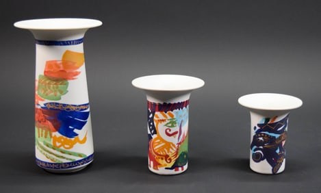 3 Rosenthal Gilbert Portanier Porcelain Vases