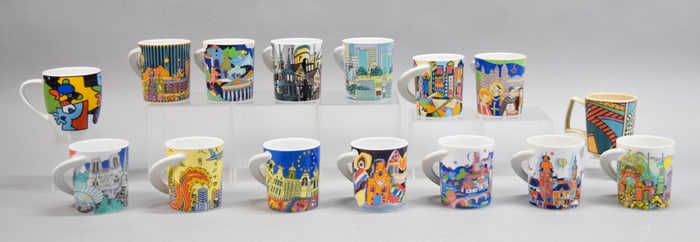 15 Rosenthal Porcelain Mugs City Cups, Studio Line