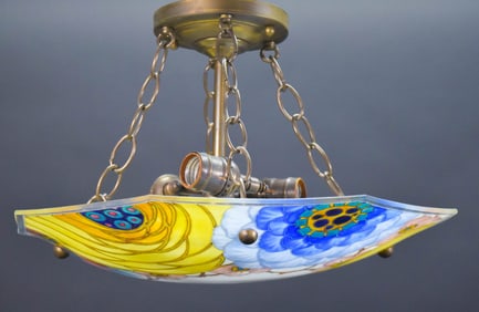 Loys Lucha Enameled Glass Light Fixture