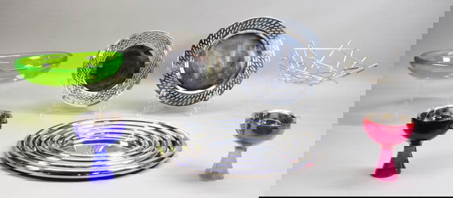 10 Pieces Alessi Stainless & Lucite Tableware