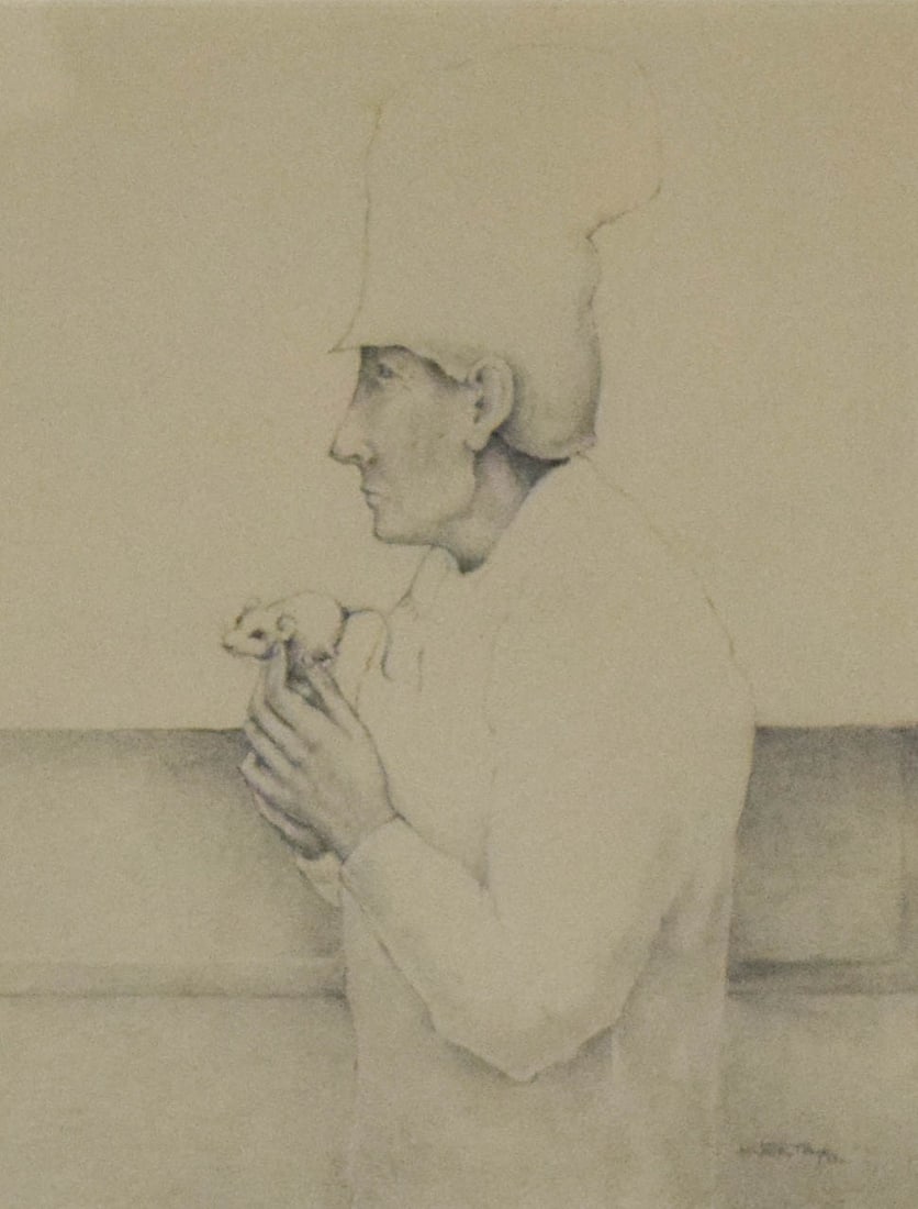 Marcos Huerta Drawing on Paper Man With Mouse (1 of 5)