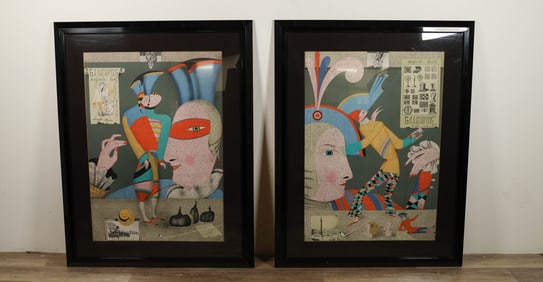 Mihail Chemiakin 2 Lithographs Cirque Russe I & II
