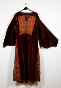 Hand Embroidered Palestinian Thobe Dress Velvet