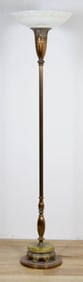 Mutual Sunset Lamp Company Brass & Onyx Floor Lamp
