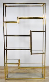 Modern Brass & Glass Etagere