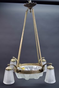 Art Deco Four Light Chandelier