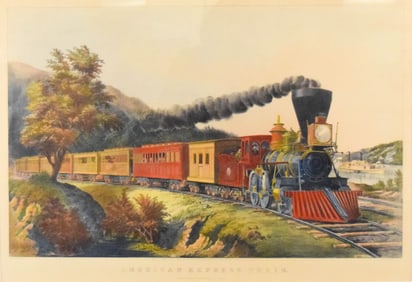 Currier & Ives Lithograph American Express Train
