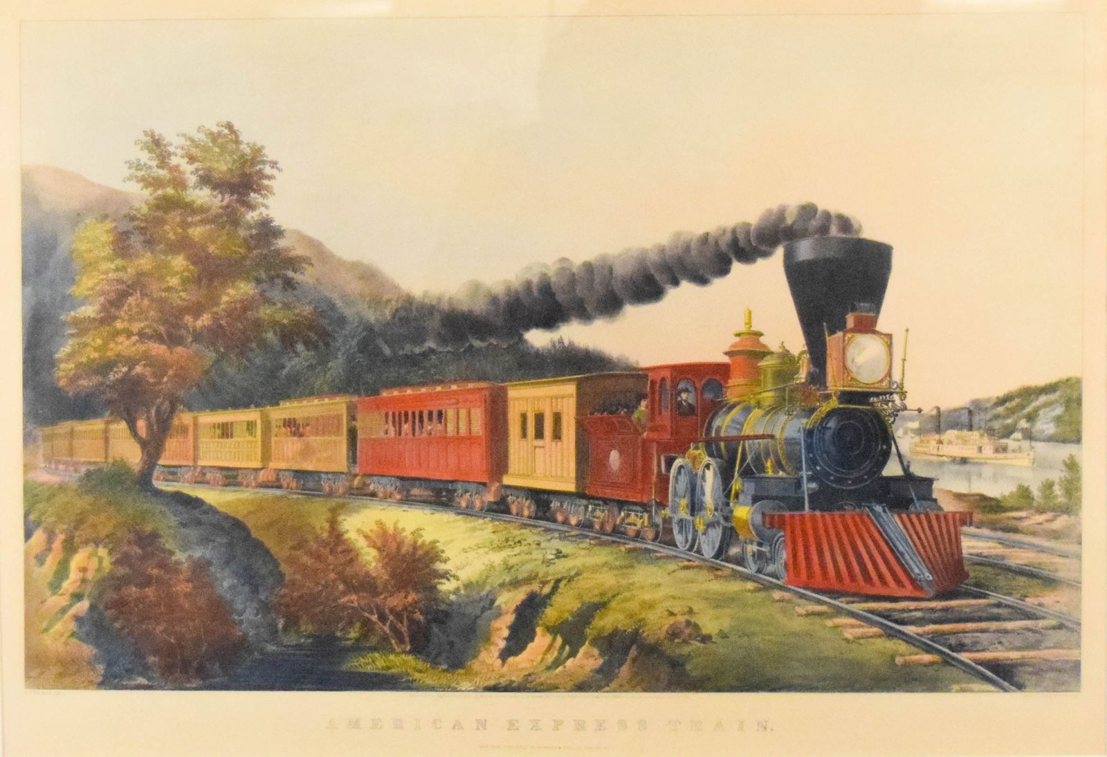 Currier & Ives Lithograph American Express Train (1 of 8)