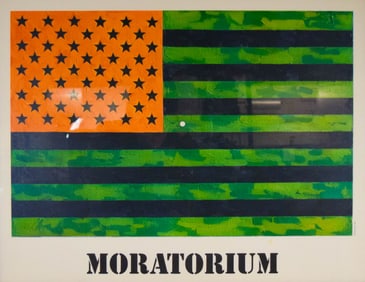 After Jasper Johns Moratorium Offset Lithograph