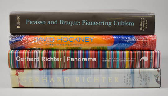 4 Art Books Picasso, Braque, Richter, Hockney: Lot of 4 art books. Picasso and Braque: Pioneering Cubism, William Rubin, The Museum of Modern Art, New York, Bullfinch Press - Little, Brown and Company, 1989; Gerhard Richter: Forty Years of Paintin