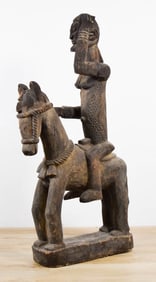 African Wood Carved Dogon Equestrian Warrior