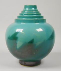 Roseville Pottery Futura Vase Black Flame