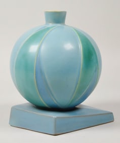 Roseville Pottery Futura Ball Vase Bamboo Leaf