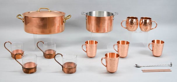 15 Pieces Copper & Stainless Cookware & Barware