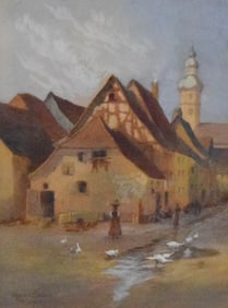 Helga von Cramm Gouache Ettlingen