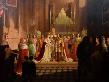 Attributed to William Windus Oil on Canvas Wedding