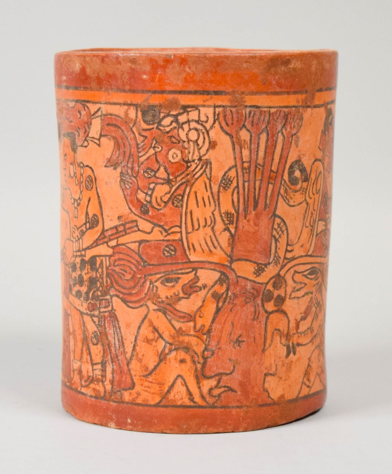 Mayan Polychrome Pottery Cylinder (1 of 9)